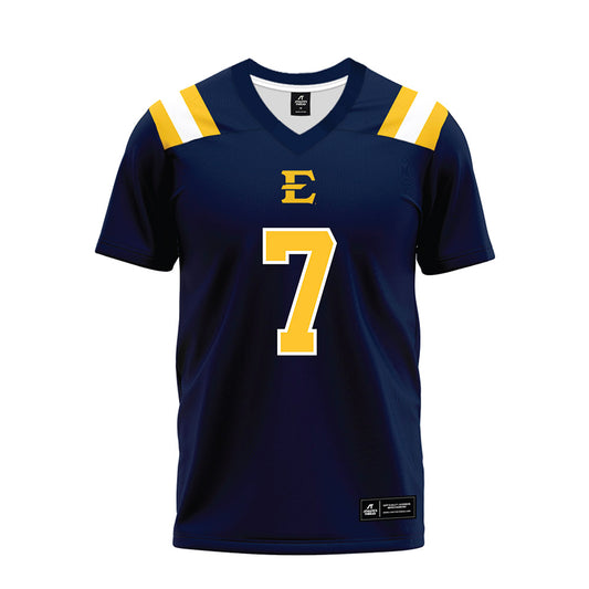 East Tennessee State - NCAA Football : Jaiden Daniels - Navy Premium Football Jersey-0