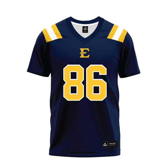 East Tennessee State - NCAA Football : Peyton Rowe - Navy Premium Football Jersey-0