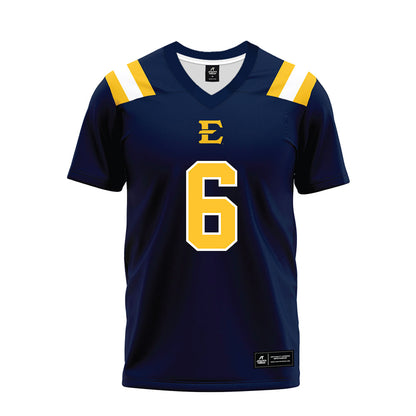 East Tennessee State - NCAA Football : Jivon Oggs - Navy Premium Football Jersey-0