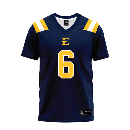 East Tennessee State - NCAA Football : Jivon Oggs - Navy Premium Football Jersey-0