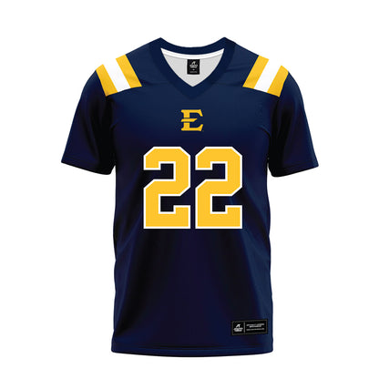 East Tennessee State - NCAA Football : Jayden Wilson-Abrams - Navy Premium Football Jersey-0