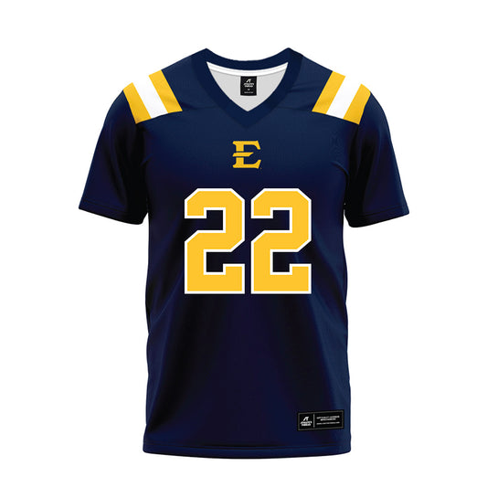 East Tennessee State - NCAA Football : Jayden Wilson-Abrams - Navy Premium Football Jersey-0