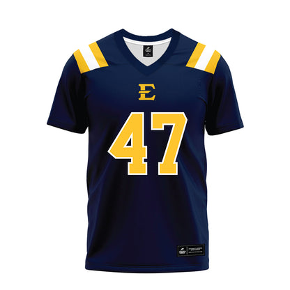 East Tennessee State - NCAA Football : Ramani Bruton - Navy Premium Football Jersey-0