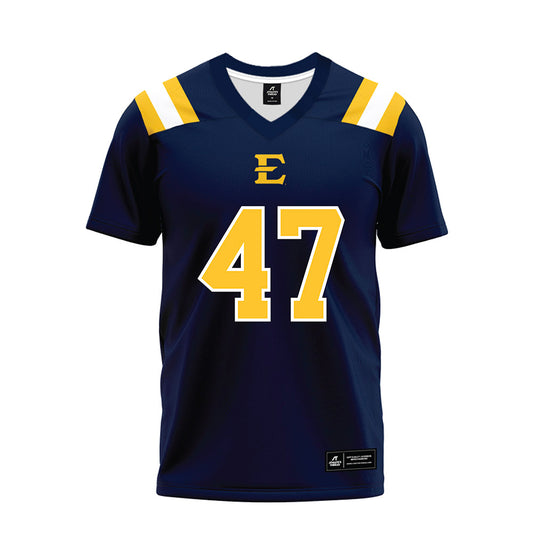 East Tennessee State - NCAA Football : Ramani Bruton - Navy Premium Football Jersey-0