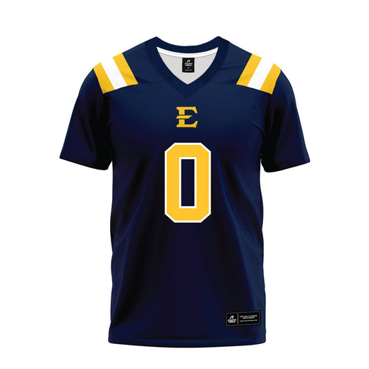 East Tennessee State - NCAA Football : Charles Woodard - Navy Premium Football Jersey-0
