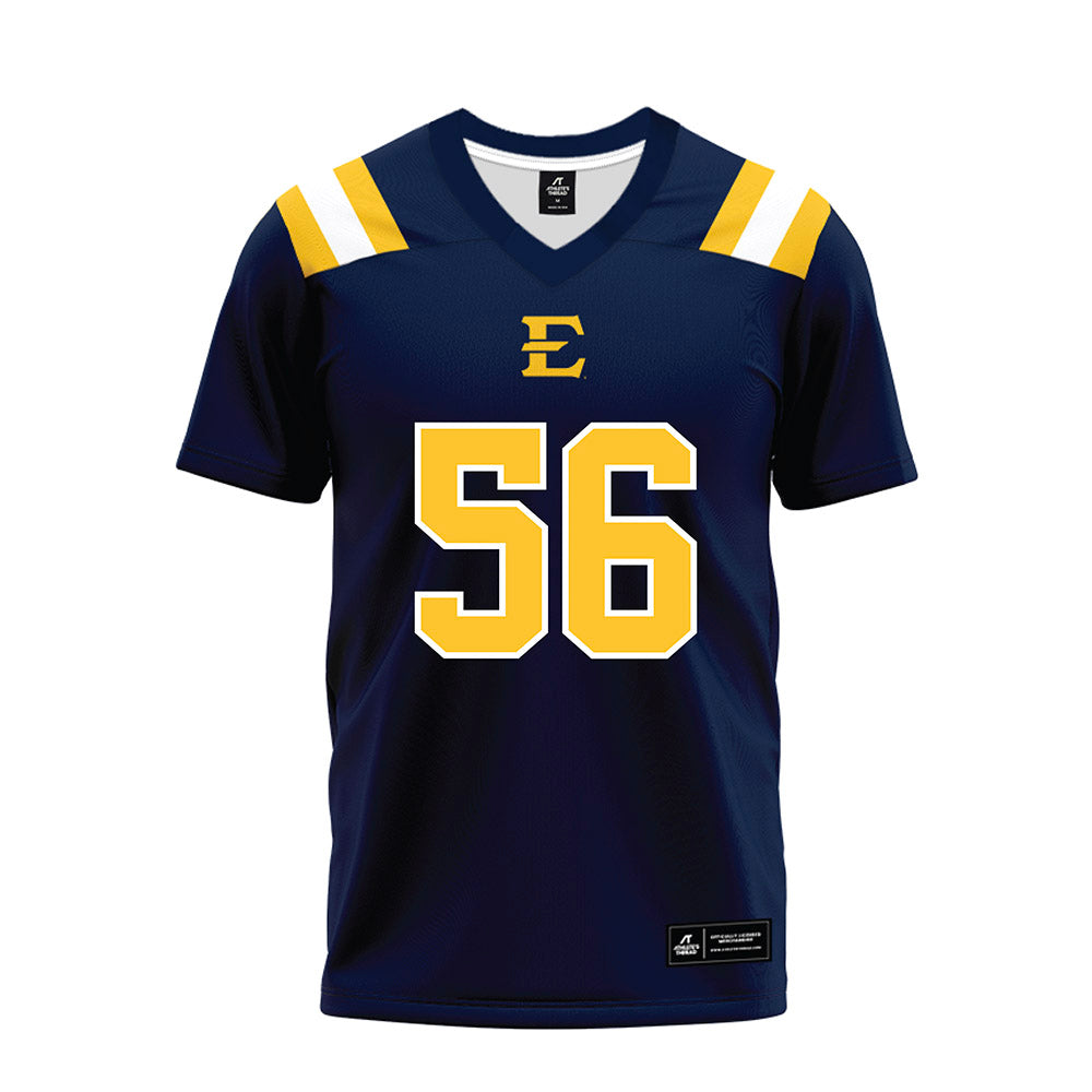 East Tennessee State - NCAA Football : Nash Stinnett - Navy Premium Football Jersey-0