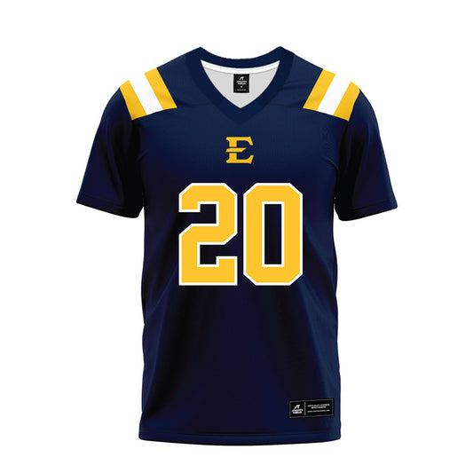 East Tennessee State - NCAA Football : Josiha Mason - Navy Premium Football Jersey-0
