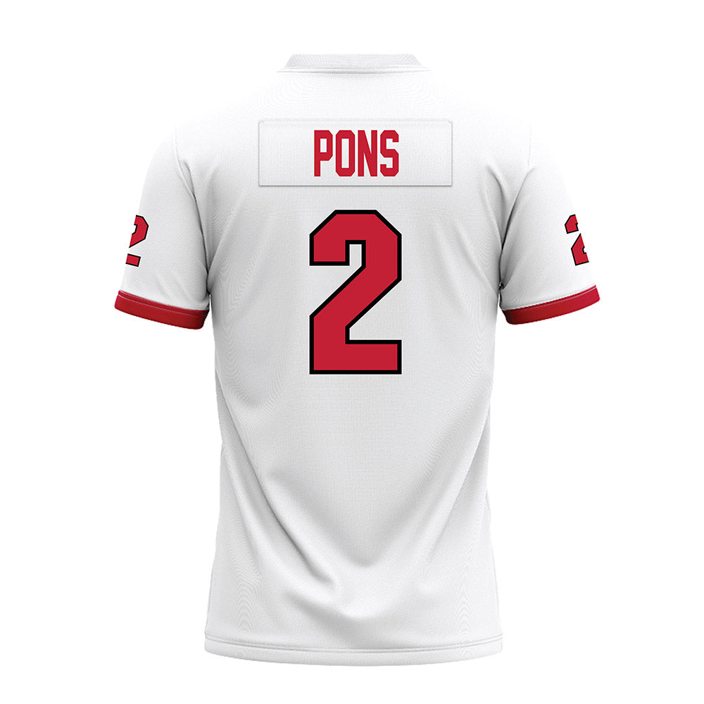 Miami of Ohio - NCAA Football : Jackson Pons - 2023 White Premium Football Jersey-1