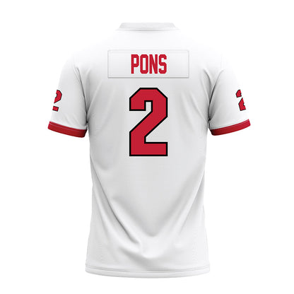 Miami of Ohio - NCAA Football : Jackson Pons - 2023 White Premium Football Jersey-1