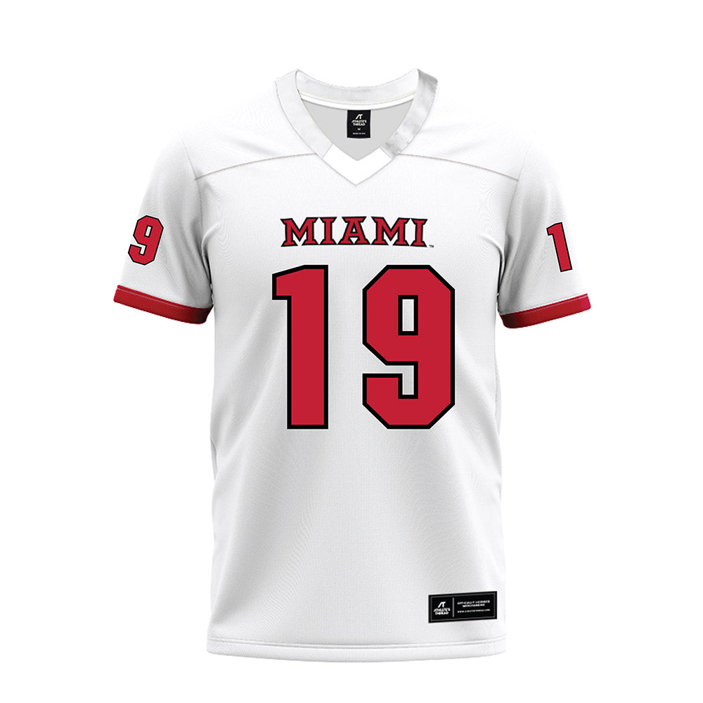Miami of Ohio - NCAA Football : Luke Berry - 2023 White Premium Football Jersey-0