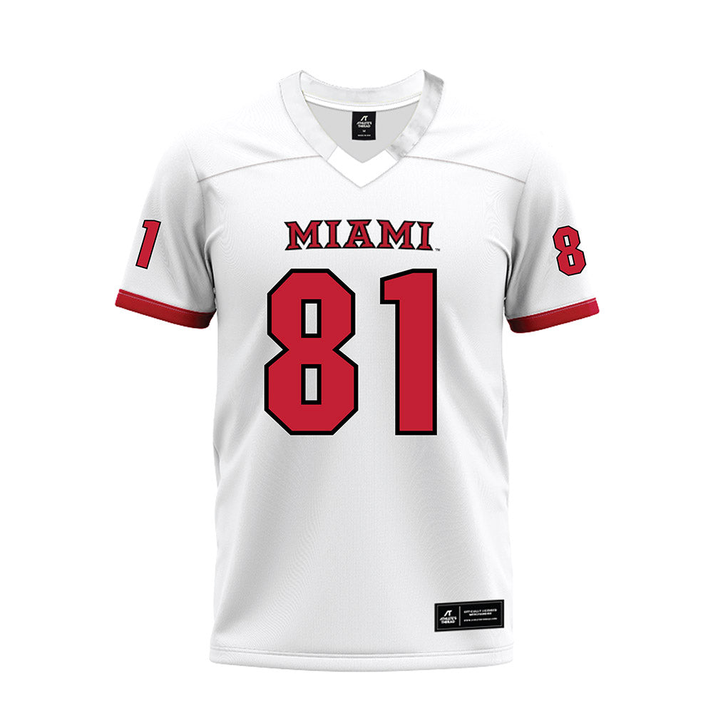 Miami of Ohio - NCAA Football : Brendan Loftus - 2023 White Premium Football Jersey-0