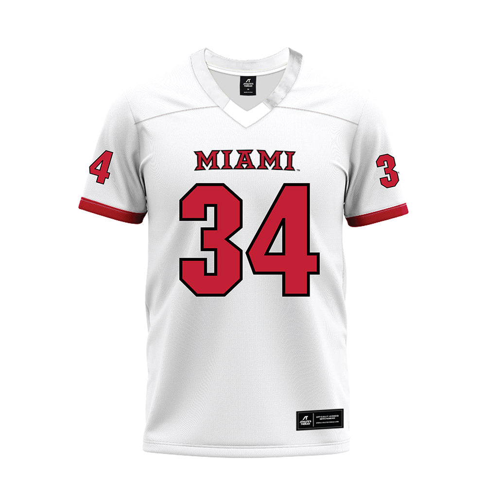 Miami of Ohio - NCAA Football : Amir Morelan - 2023 White Premium Football Jersey-0