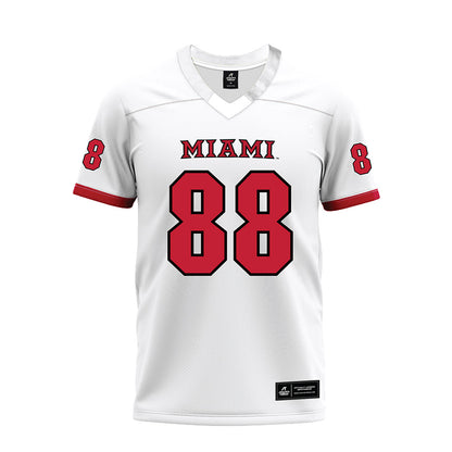 Miami of Ohio - NCAA Football : CJ Castner - 2023 White Premium Football Jersey-0
