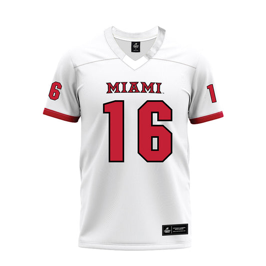Miami of Ohio - NCAA Football : David McComb - 2023 White Premium Football Jersey-0