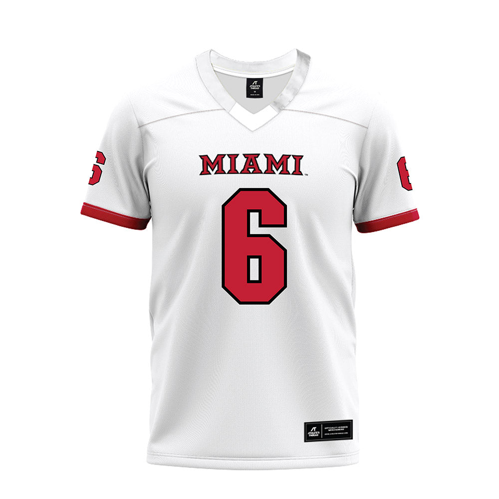 Miami of Ohio - NCAA Football : Caleb Heavner - 2023 White Premium Football Jersey-0