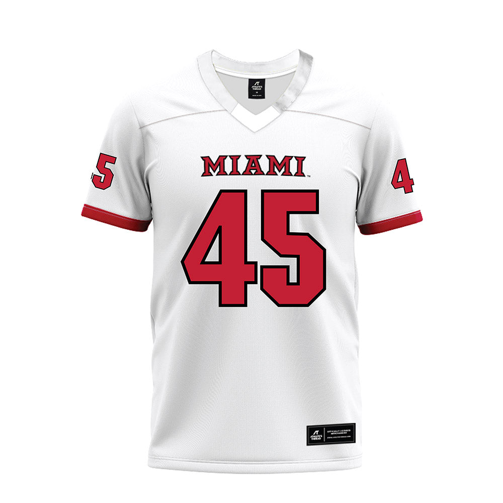 Miami of Ohio - NCAA Football : Ryan Stolarski - 2023 White Premium Football Jersey-0