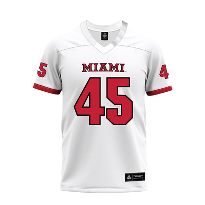 Miami of Ohio - NCAA Football : Ryan Stolarski - 2023 White Premium Football Jersey-0