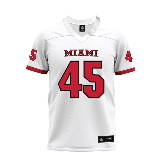 Miami of Ohio - NCAA Football : Ryan Stolarski - 2023 White Premium Football Jersey-0