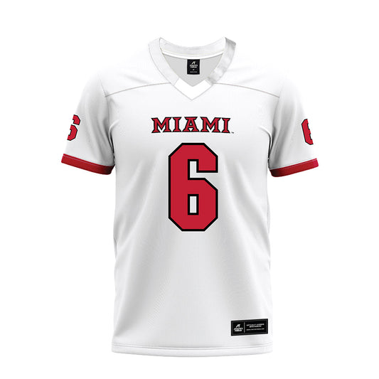 Miami of Ohio - Football Alumni : Jordan Brunson - 2023 White Premium Football Jersey-0