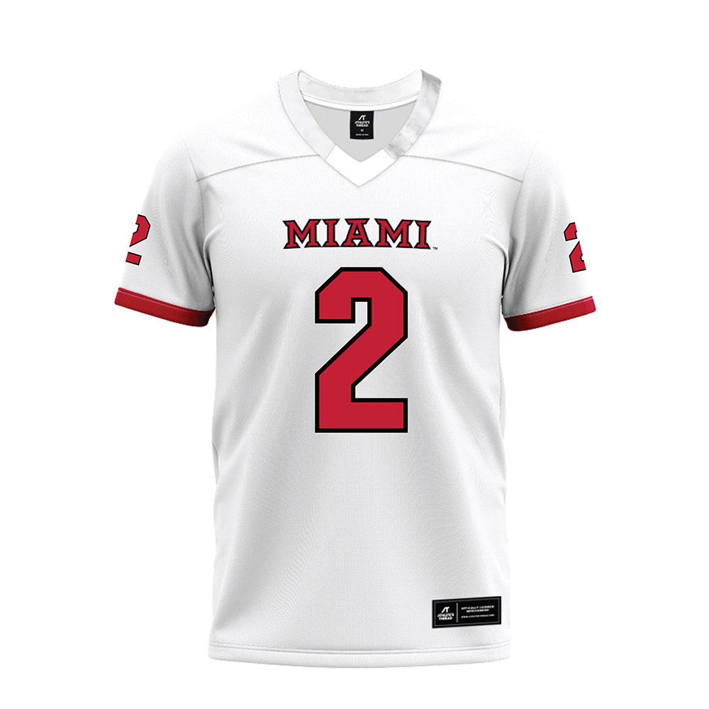 Miami of Ohio - NCAA Football : Jackson Pons - 2023 White Premium Football Jersey-0