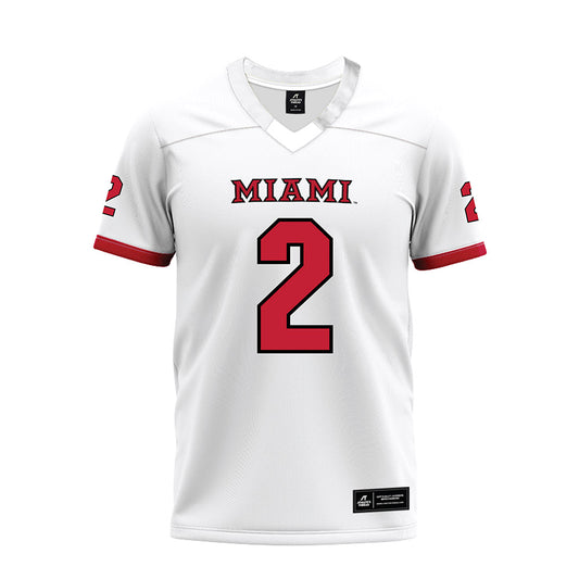 Miami of Ohio - NCAA Football : Jackson Pons - 2023 White Premium Football Jersey-0