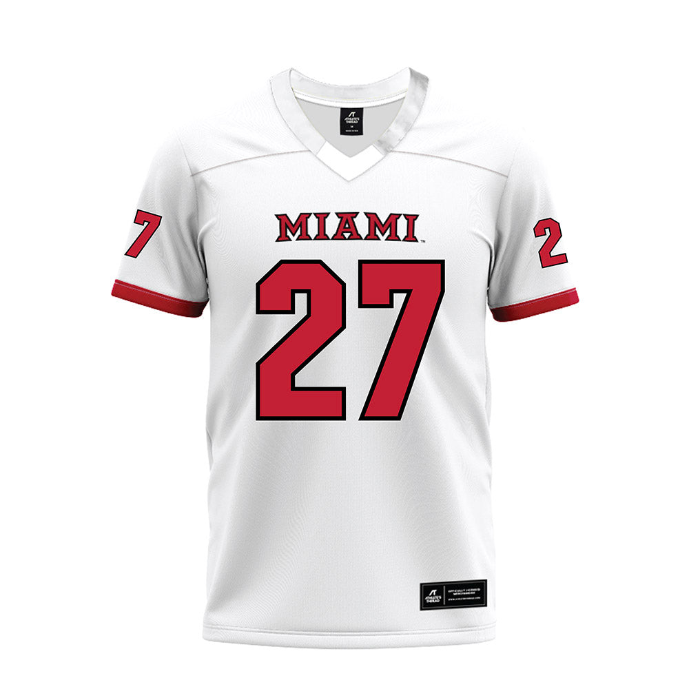 Miami of Ohio - NCAA Football : London Vickroy - 2023 White Premium Football Jersey-0