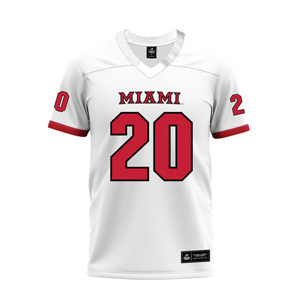Miami of Ohio - NCAA Football : Ian Tepas - 2023 White Premium Football Jersey-0