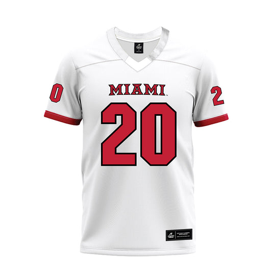 Miami of Ohio - NCAA Football : Ian Tepas - 2023 White Premium Football Jersey-0
