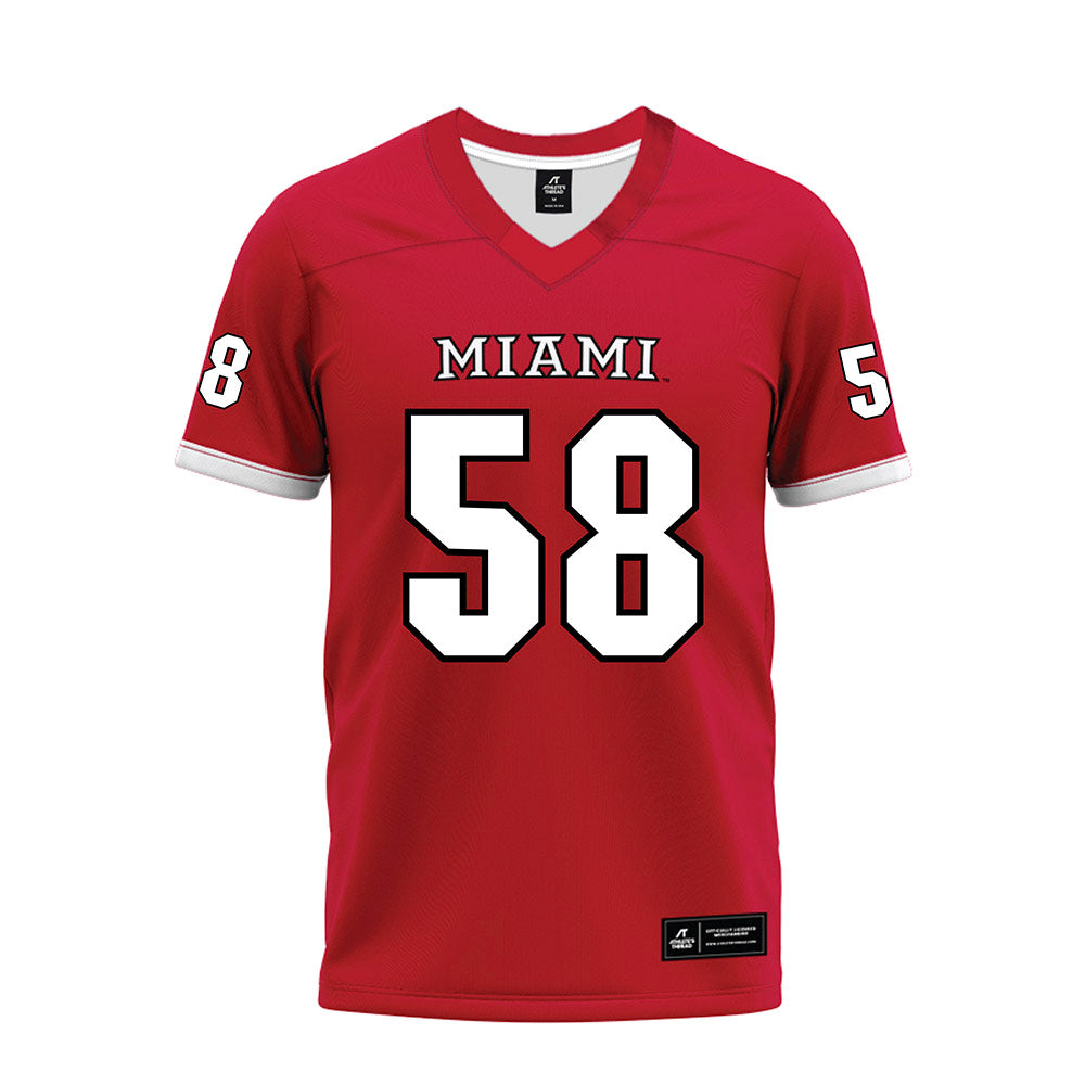 Miami of Ohio - NCAA Football : Maximus Hauck - 2023 Red Premium Football Jersey-0