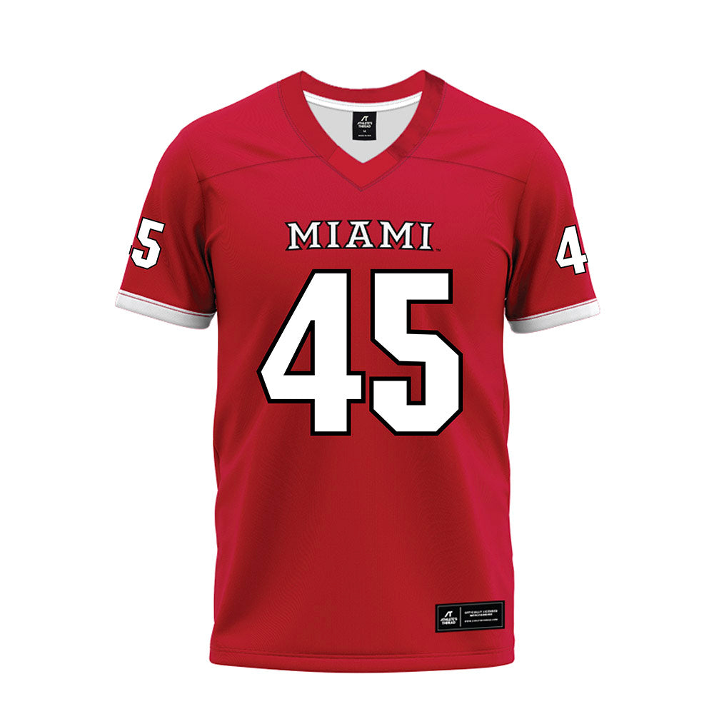 Miami of Ohio - NCAA Football : Ryan Stolarski - 2023 Red Premium Football Jersey-0
