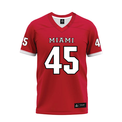 Miami of Ohio - NCAA Football : Ryan Stolarski - 2023 Red Premium Football Jersey-0