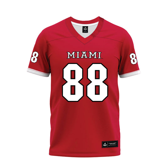 Miami of Ohio - NCAA Football : CJ Castner - 2023 Red Premium Football Jersey-0