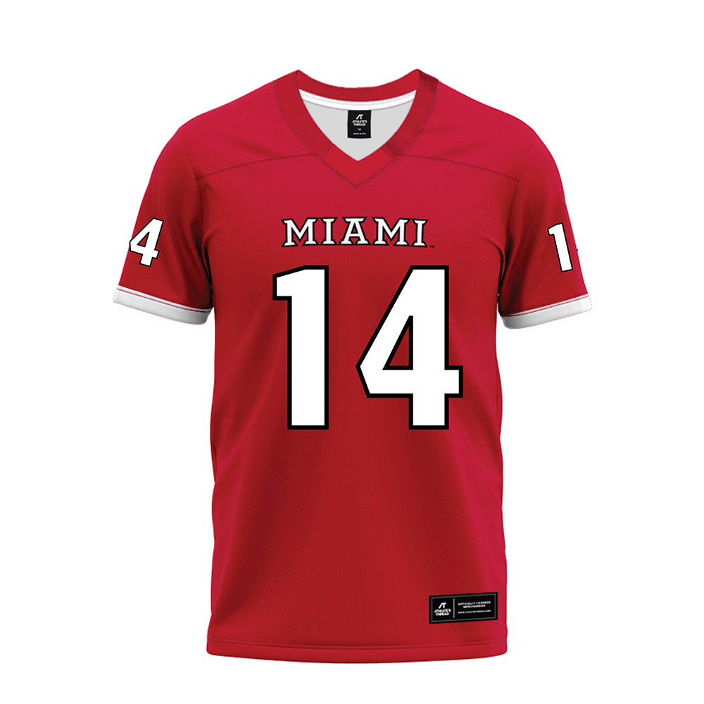 Miami of Ohio - NCAA Football : William Pressley - 2023 Red Premium Football Jersey-0