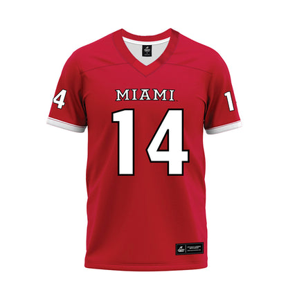Miami of Ohio - NCAA Football : William Pressley - 2023 Red Premium Football Jersey-0