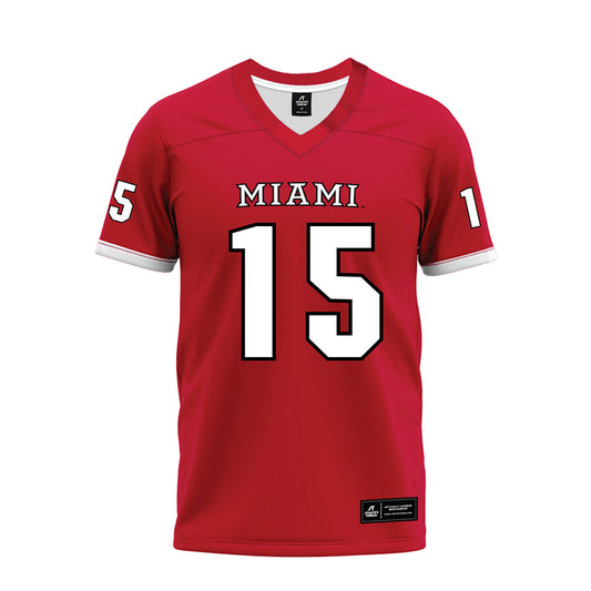Miami of Ohio - NCAA Football : Christian Ross - 2023 Red Premium Football Jersey-0