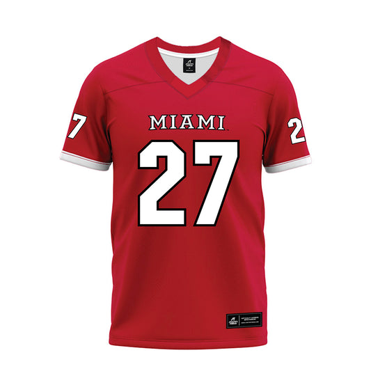 Miami of Ohio - NCAA Football : London Vickroy - 2023 Red Premium Football Jersey-0