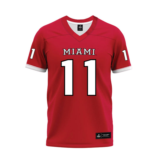 Miami of Ohio - Football Alumni : Noah Ehrlich - 2023 Red Premium Football Jersey-0