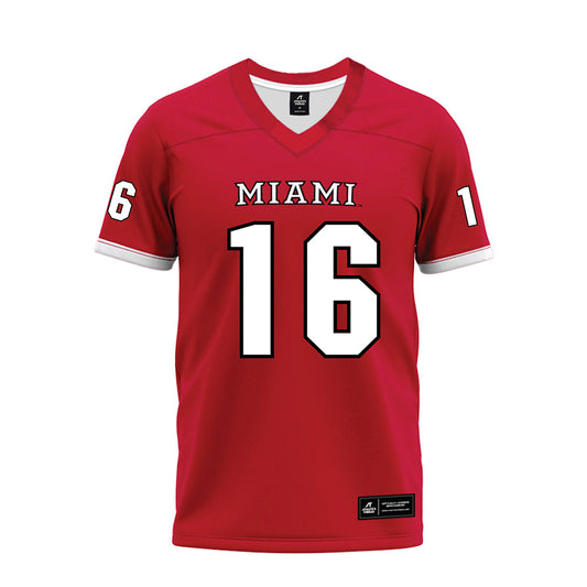 Miami of Ohio - NCAA Football : David McComb - 2023 Red Premium Football Jersey-0