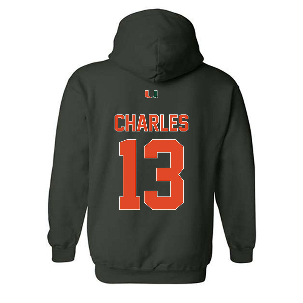 Miami - NCAA Football : Asharri Charles - Classic Shersey Hooded Sweatshirt-1