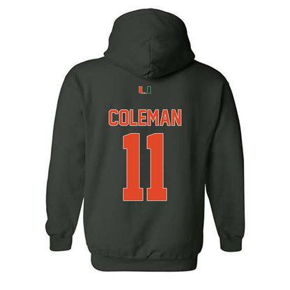 Miami - NCAA Football : Dereon Coleman - Classic Shersey Hooded Sweatshirt-1