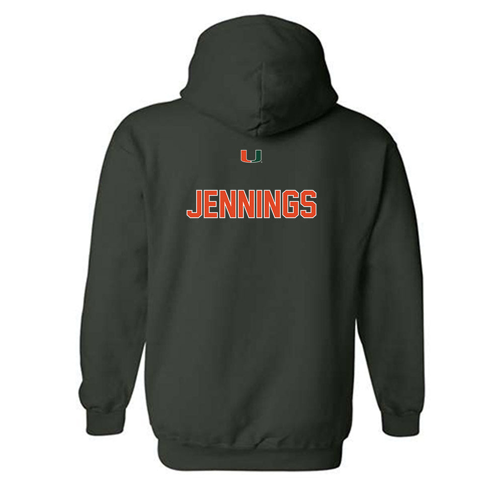 Miami - NCAA Women's Track & Field : Brittney Jennings - Classic Shersey Hooded Sweatshirt-1