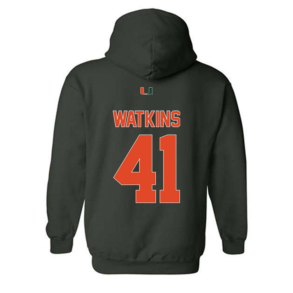 Miami - NCAA Baseball : Jailen Watkins - Classic Shersey Hooded Sweatshirt-1