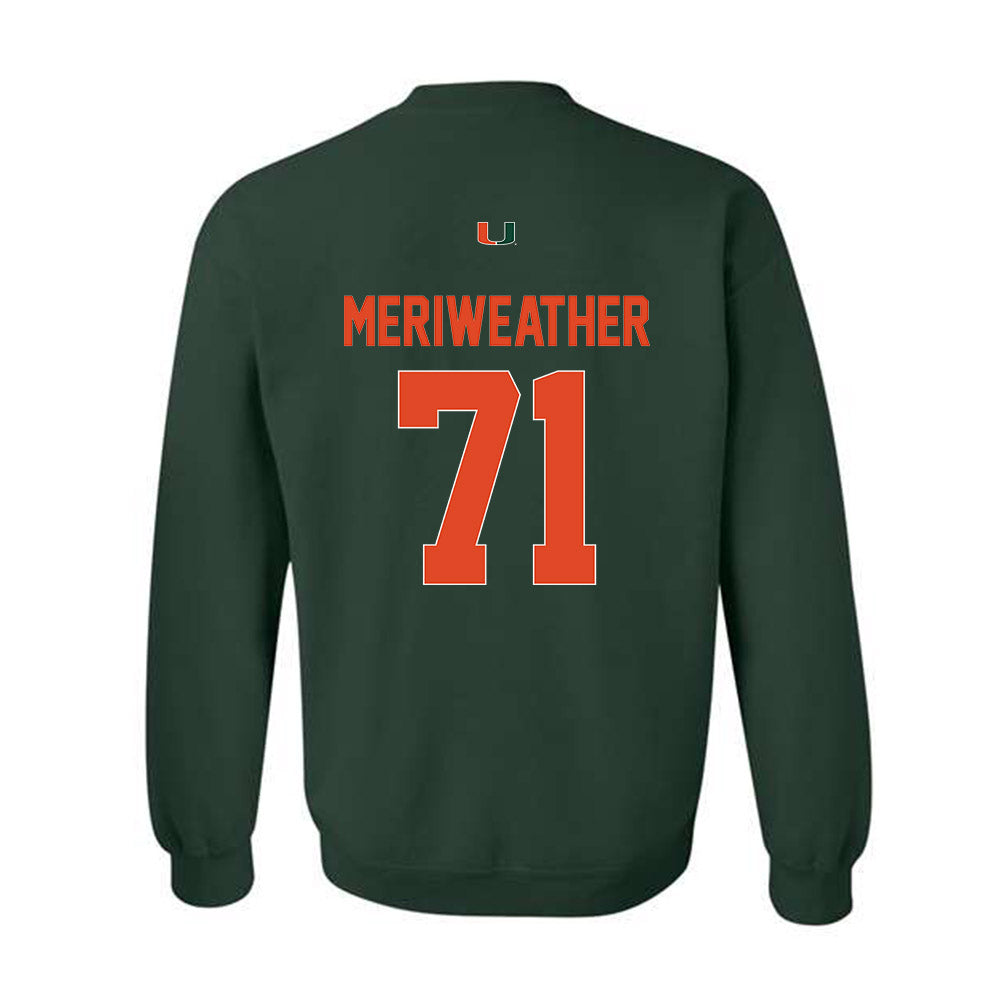 Miami - NCAA Football : Jamal Meriweather - Classic Shersey Crewneck Sweatshirt-1