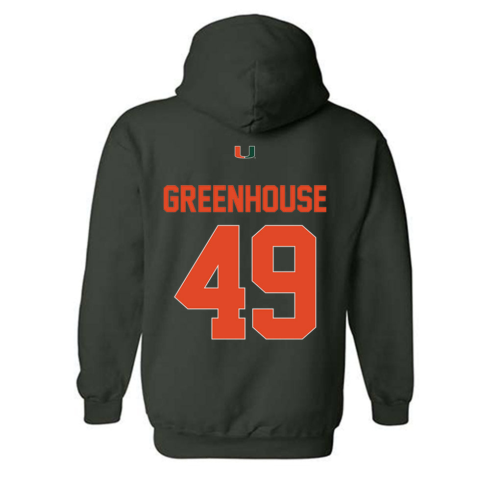 Miami - NCAA Baseball : Mason Greenhouse - Classic Shersey Hooded Sweatshirt-1