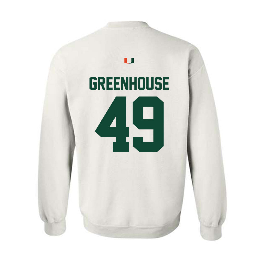 Miami - NCAA Baseball : Mason Greenhouse - Classic Shersey Crewneck Sweatshirt-1