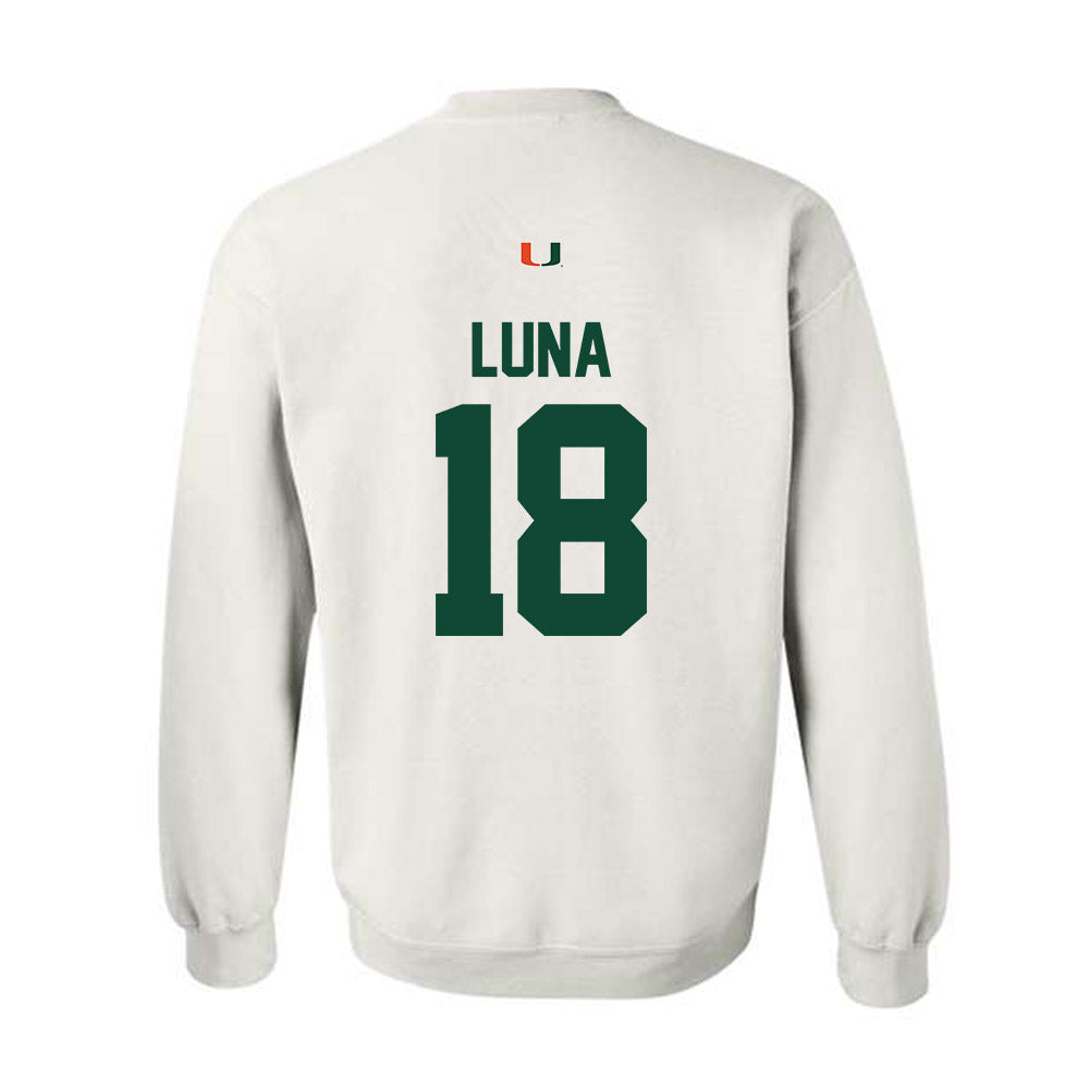 Miami - NCAA Football : Riply Luna - Classic Shersey Crewneck Sweatshirt-1