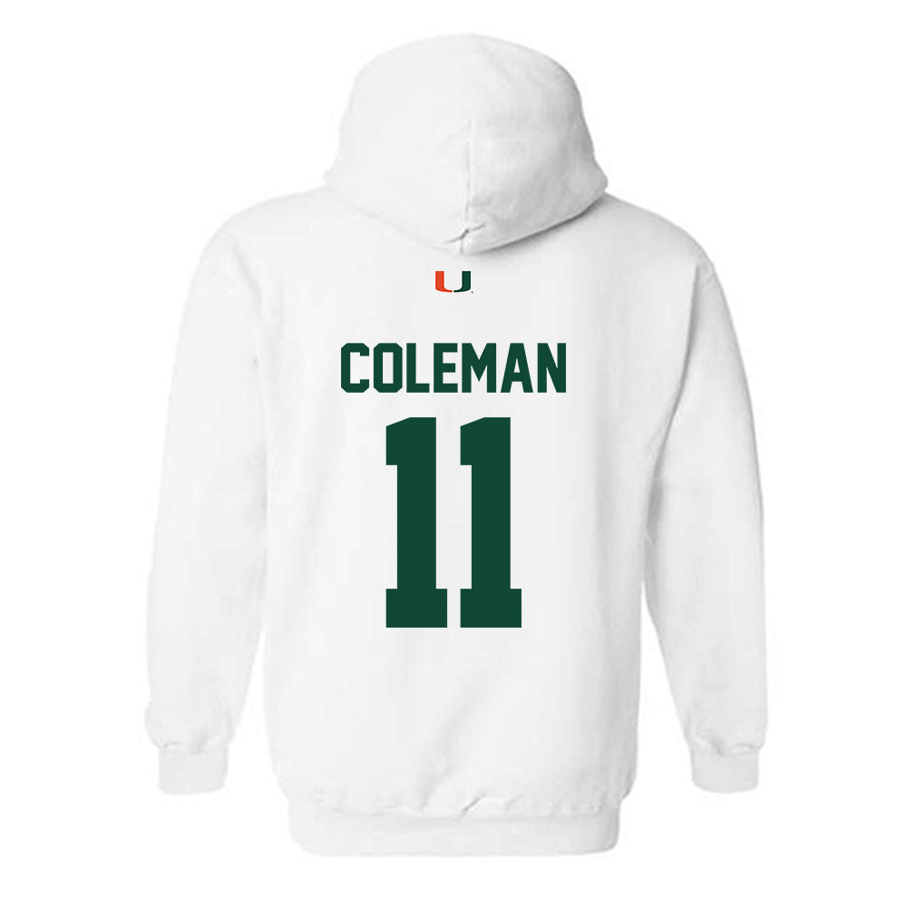 Miami - NCAA Football : Dereon Coleman - Classic Shersey Hooded Sweatshirt-1