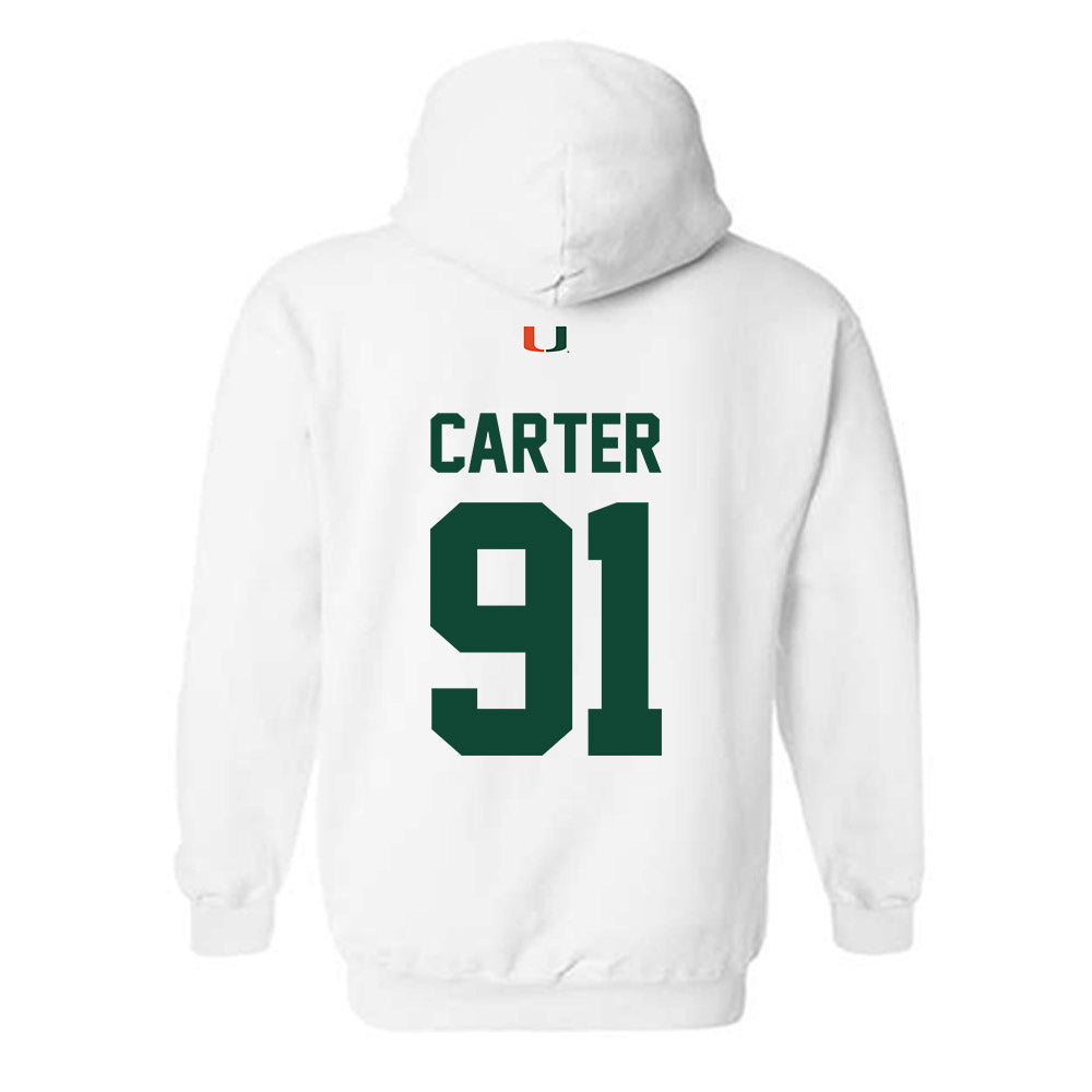 Miami - NCAA Football : Jarquez Carter - Classic Shersey Hooded Sweatshirt-1