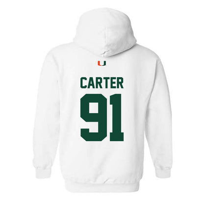Miami - NCAA Football : Jarquez Carter - Classic Shersey Hooded Sweatshirt-1