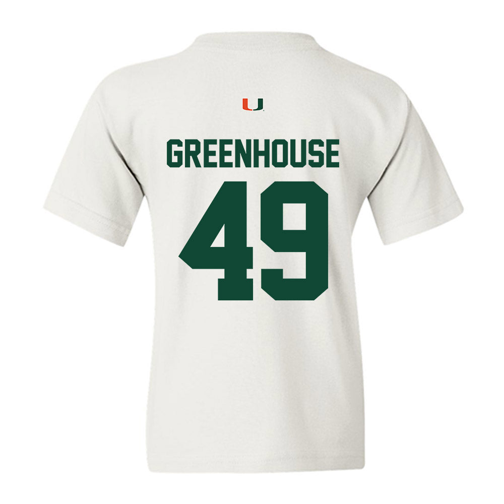 Miami - NCAA Baseball : Mason Greenhouse - Classic Shersey Youth T-Shirt-1
